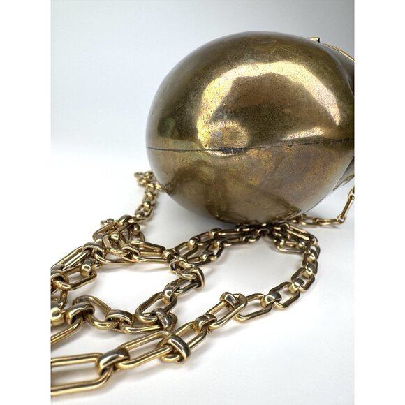 Vintage Brass Mango Purse Chatelaine Evening Bag - Picture 10 of 12